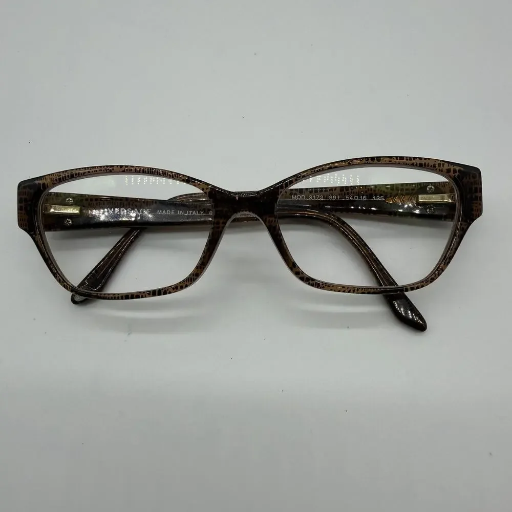 Versace MOD 3172 991 Eyeglasses 54-16-135 Brown Lizard Medusa Frames Only Italy
